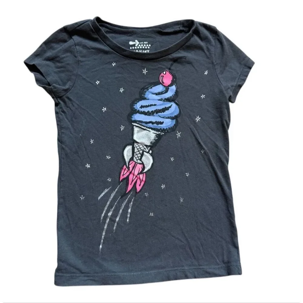 Youth Girls Old Navy Rocket Ice Cream Graphic Tee Shirt - Sz XS (5)